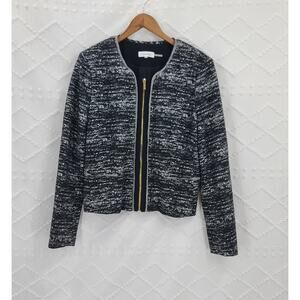 Calvin Klein Shacket women's black & white blazer Size 12 office career preppy